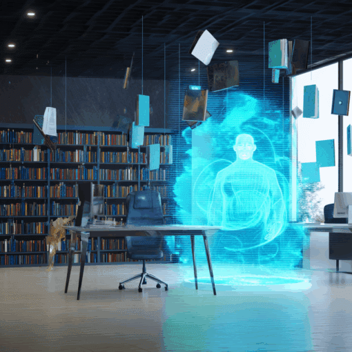 AI surrounded by hallucinated research and fictional sources.