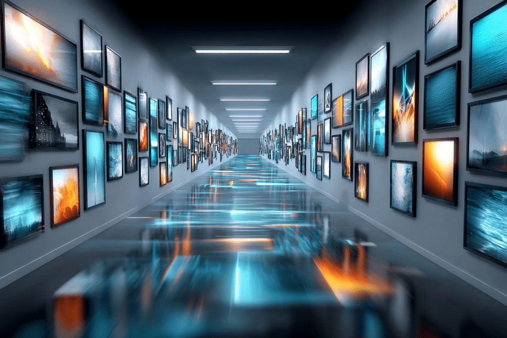 creating a sense of repetition and visual sameness.